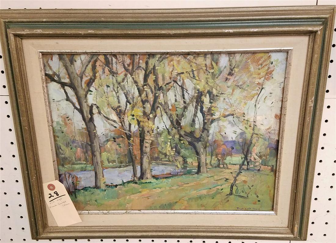 FRAMED O/B LANDSCAPE SGND FRANK SWIFT CHASE "ALONG THE (1 of 2)