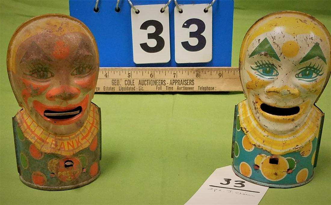 LOT 2 J. CHEIN MECHANICAL CLOWN BANKS (1 of 7)