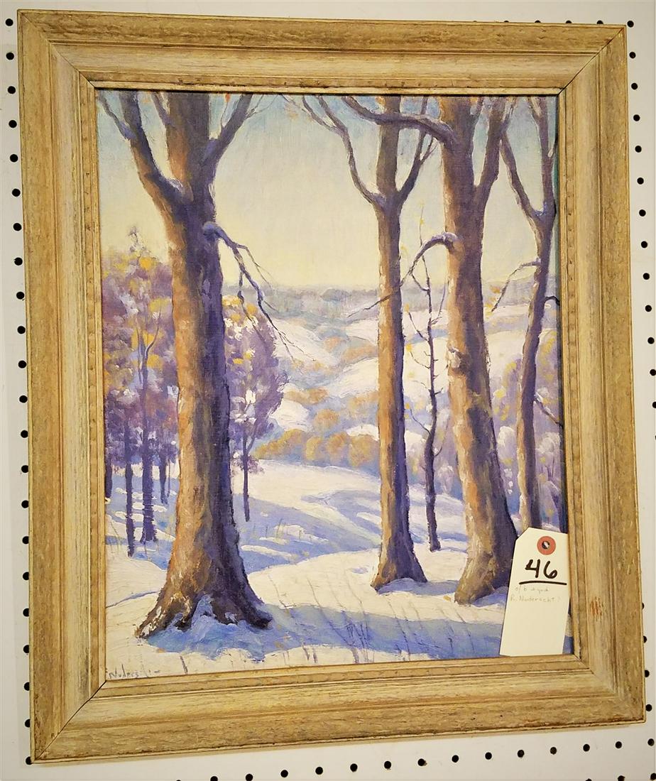 FRAMED O/B WINTER LANDSCAPE "EARLY WINTER" SGND R. (1 of 4)