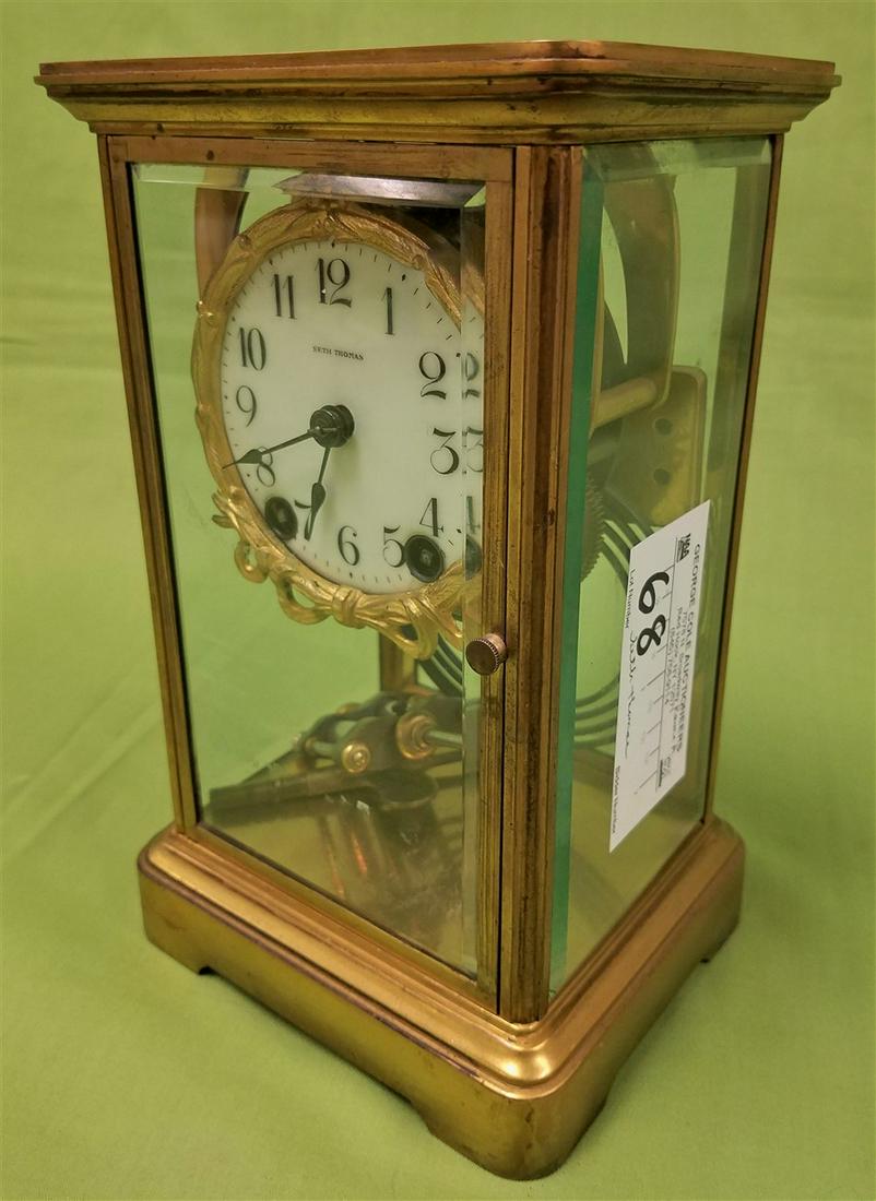 BRONZE CASE SETH THOMAS CRYSTAL CASE CLOCK 9" H X 5 (1 of 7)