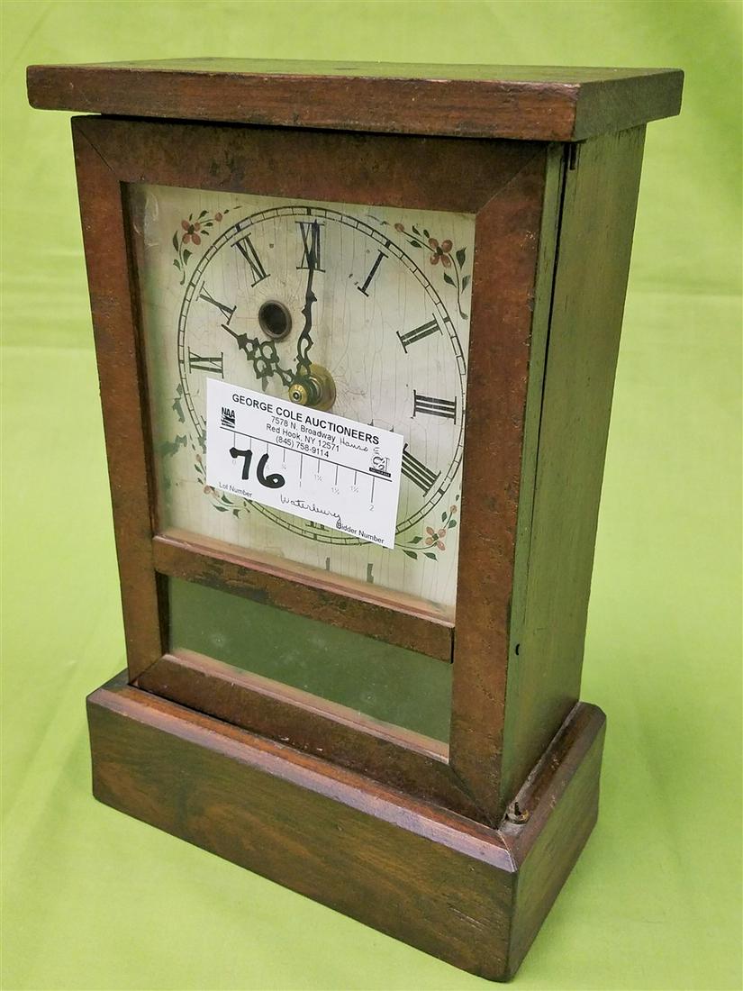 19TH C WATERBURY MANTEL CLOCK 10 3/4"H X 7"W X 3 1/2"D (1 of 4)