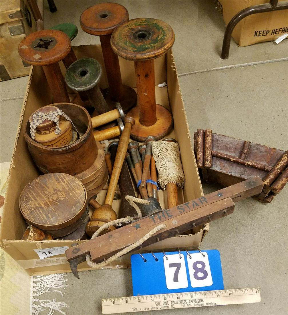 BX WOODEN ITEMS- SPOOLS, PANTRY BXS ETC (1 of 3)