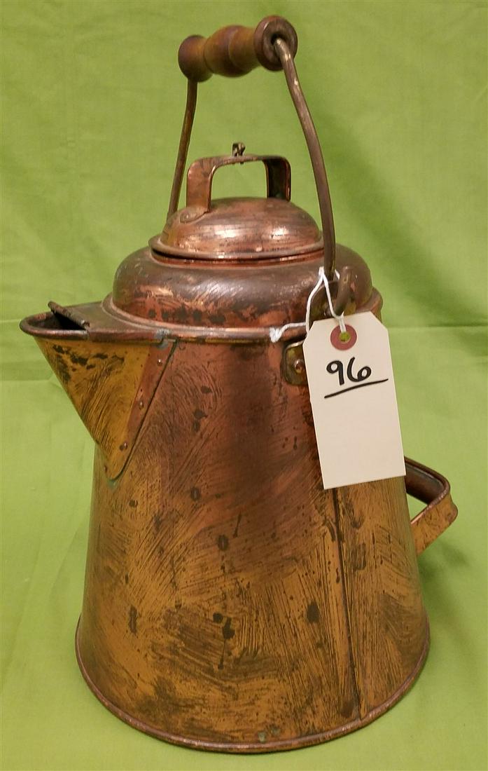COPPER COFFEE POT 13" (1 of 2)