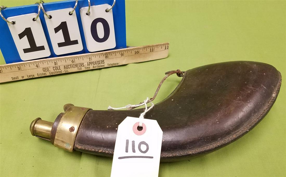 LEATHER POWDER FLASK 12" (1 of 4)