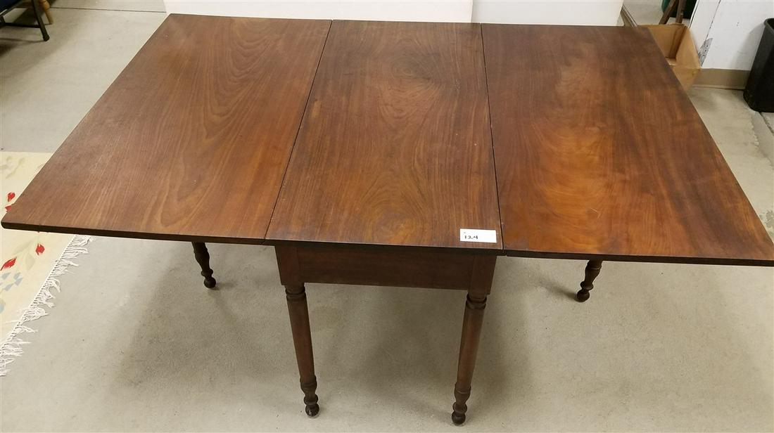 19TH C COUNTRY SHERATON WALNUT DROP LEAF TABLE (1 of 5)