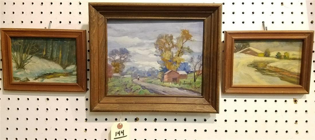 LOT 3 FRAMED O/B LANDSCAPES SGND KAMP (LOUISE M. KAMP) (1 of 6)