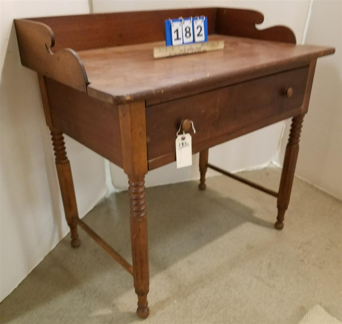 19TH C 1 DRAWER STAND 34 3/4" H X 35" W X 22 1/2" D (1 of 3)