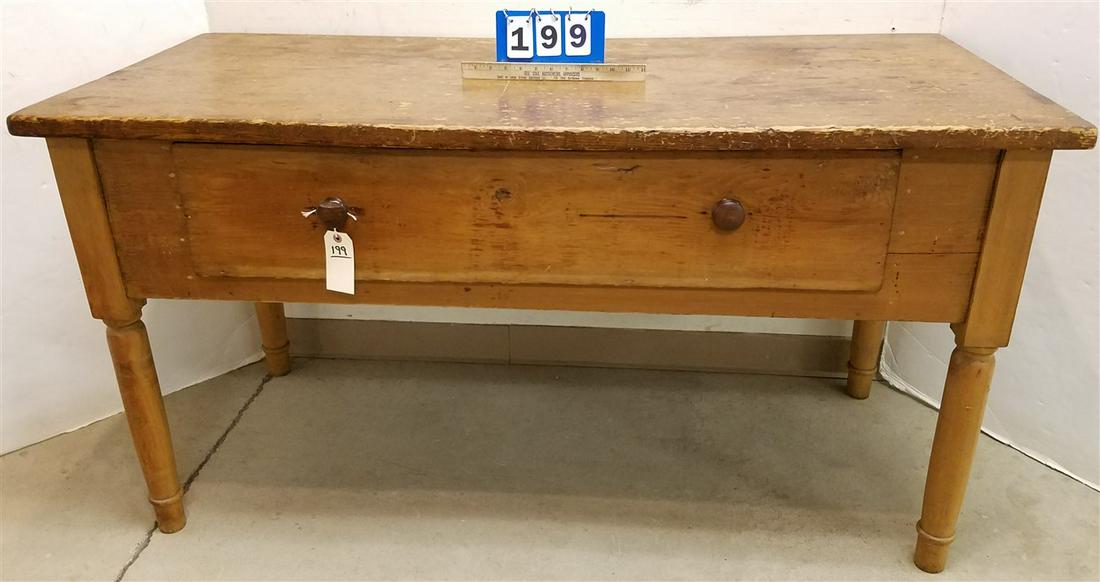 PRIM PINE 1 DRAWER WK TABLE 30 1/2" H X 58" W X 26 1/2" (1 of 2)