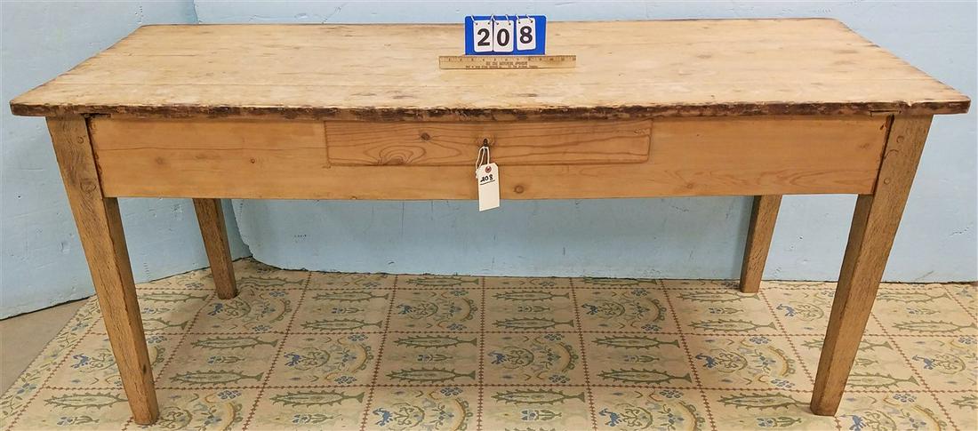 PRIM PINE 1 DRAWER HARVEST TABLE 31 1/2" H X 73" W X (1 of 2)