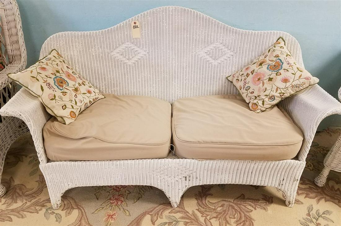WICKER PATIO SOFA 36"H X 5'3"L: WICKER PATIO SOFA 36"H X 5'3"L