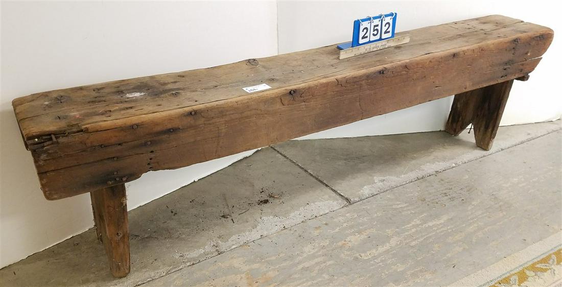 PRIMITIVE BENCH 18 1/2"H X 6'L X 10 1/2"W (1 of 2)