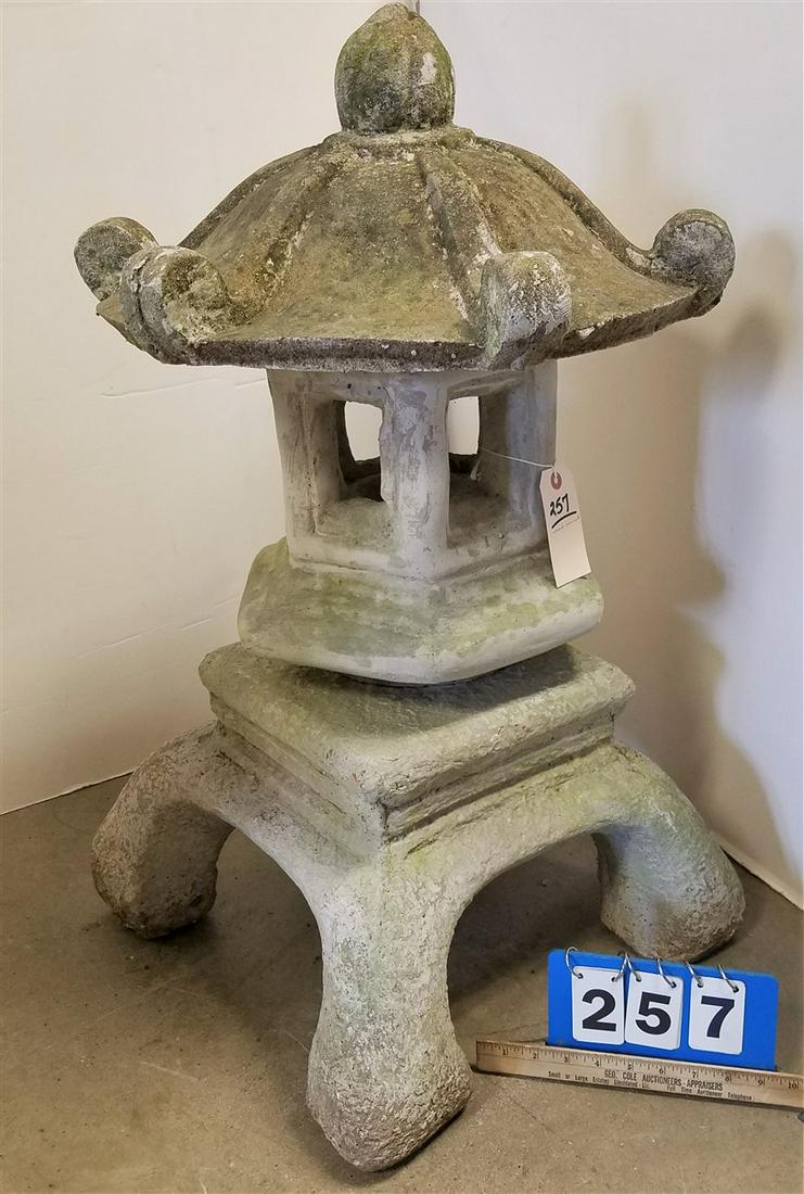 CAST CEMENT PAGODA 33"H X 17" SQUARE (1 of 2)