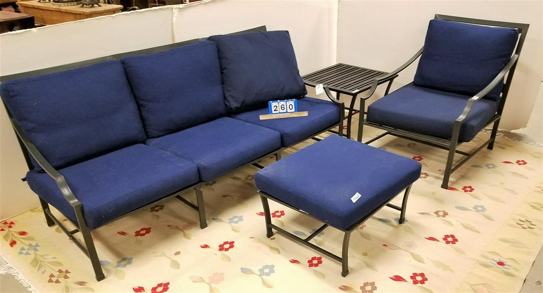 RESTORATION HARDWARE PATIO SOFA 6' WITH ARMCHAIR, (1 of 7)