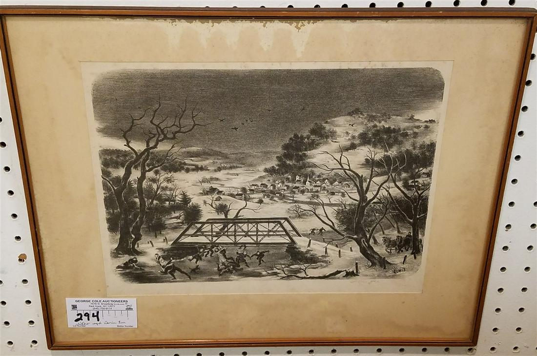 FRAMED LITHO "WINTER IN THE CATSKILLS" PENCIL SIGNED (1 of 3)
