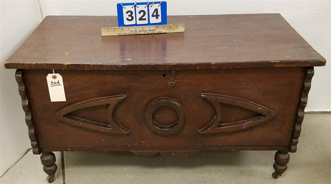 FOLK ART CEDAR CHEST 19 1/2"H X 38"W X 21"D (1 of 4)