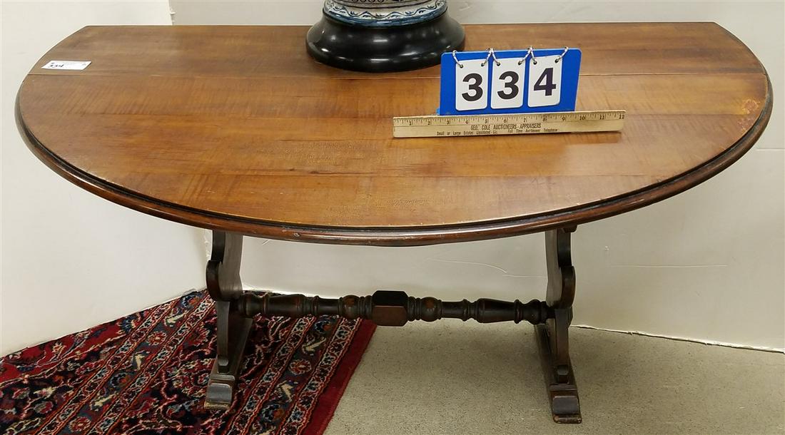 DROP LEAF 1 DRAWER TABLE 29"H X 4'W X 11"D CLOSED: DROP LEAF 1 DRAWER TABLE 29"H X 4'W X 11"D CLOSED