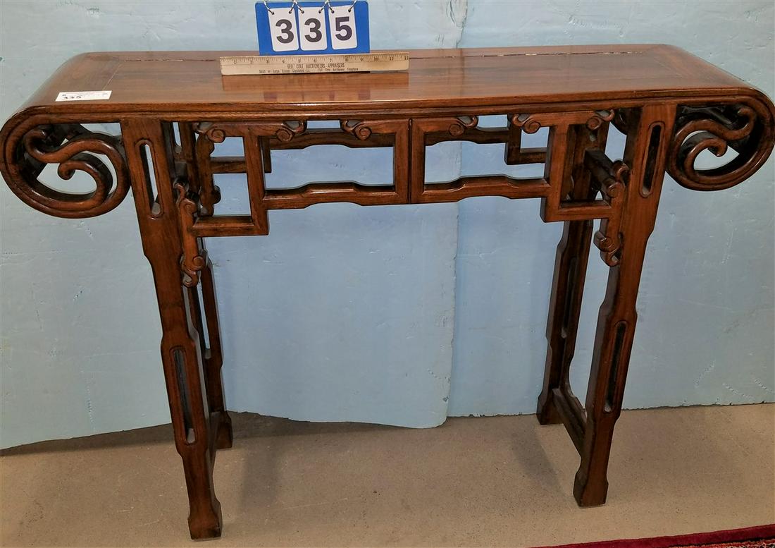 CHINESE ALTAR TABLE 36"H X 4'W X 11 3/4D (1 of 2)