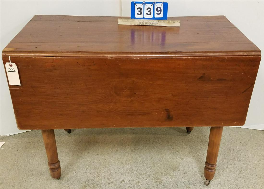 PRIMITIVE PINE DROP LEAF TABLE 29 1/2"H X 40"W X 22"D (1 of 4)