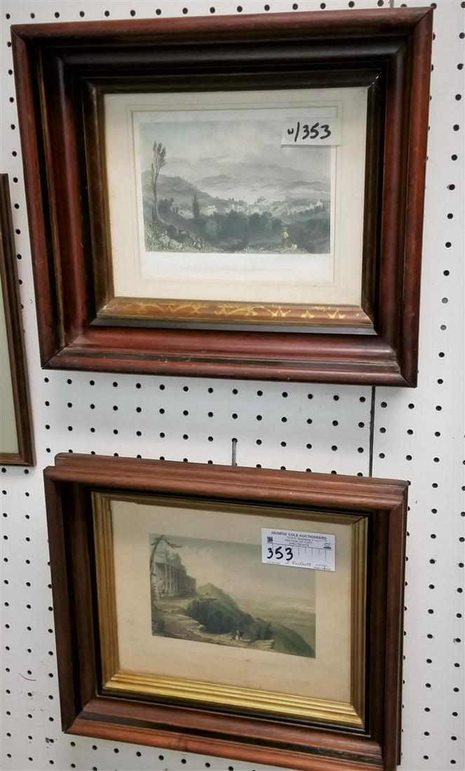 LOT 2 BLACK WALNUT FRAMED BARTLETT ENGRAVINGS VIEW FROM (1 of 7)