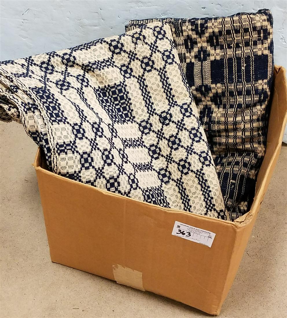 BOX OF 2 OVERSHOT COVERLETS 5'9" X 7'2" AND 4'6" X 7'7" (1 of 6)
