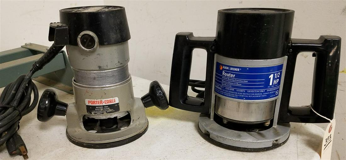 LOT OF ROUTERS - PORTER CABLE MODEL 1001 AND BLACK AND (1 of 5)