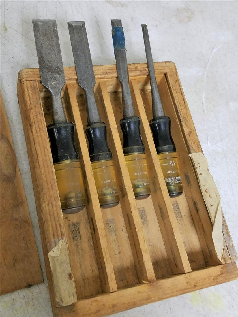 BOXED CHISEL SET - WARDS POWER CRAFT 1/4", 1/2" 3/4" 1" (1 of 3)