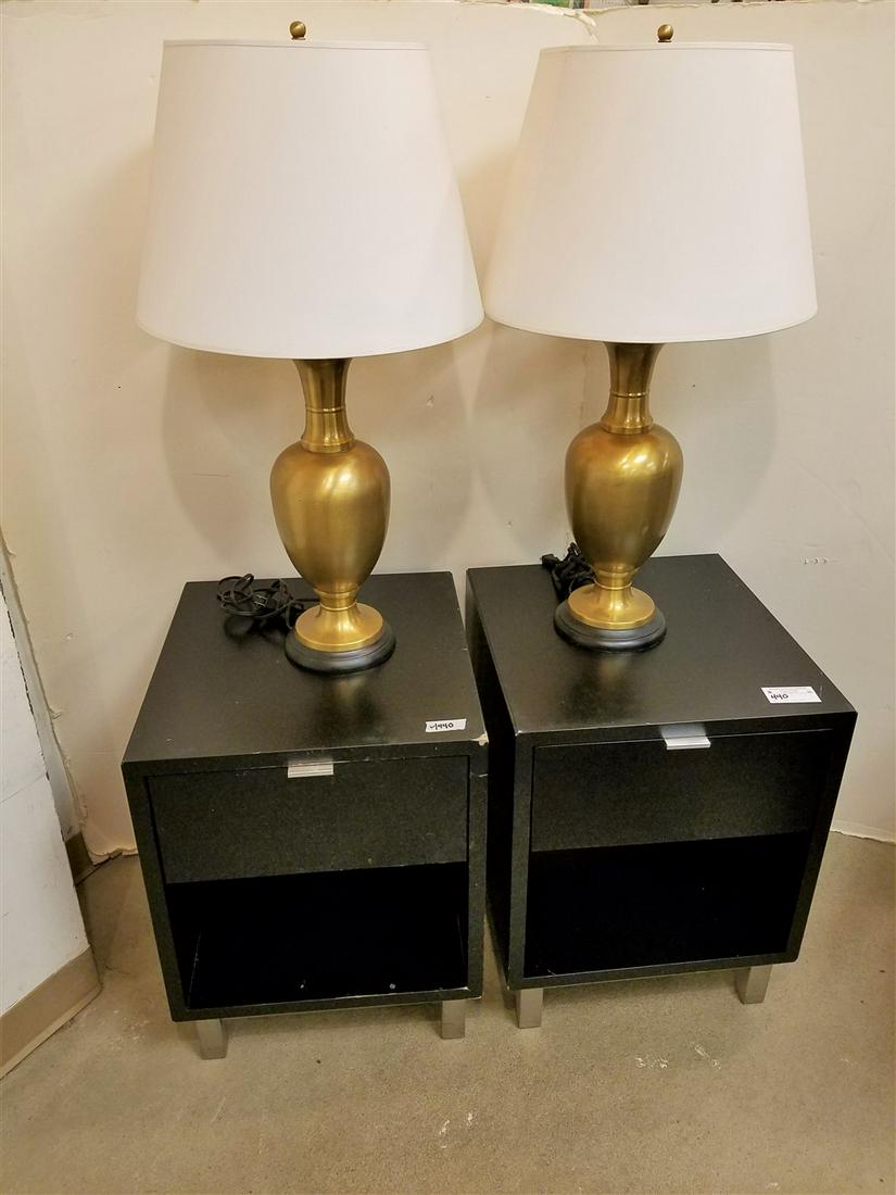 PAIR OF MODERN 1 DRAWER NIGHT STANDS 25"H X 19"W X 20"D (1 of 3)