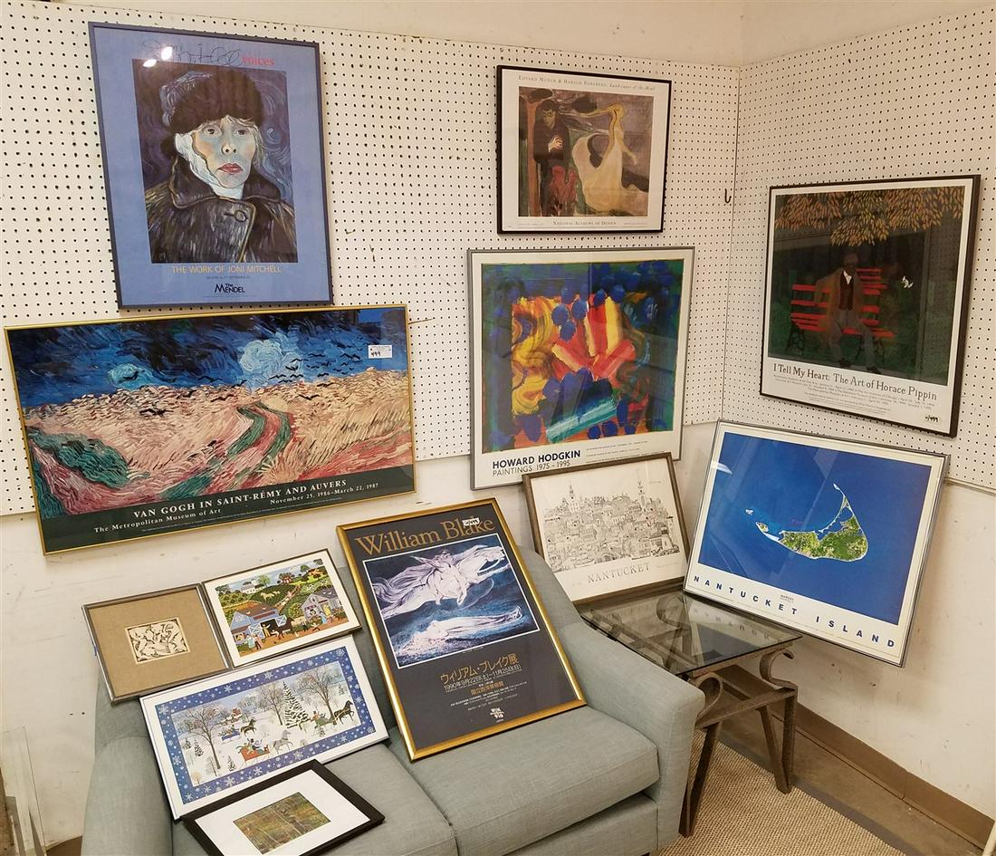 LOT OF 12 FRAMED PIECES - MODERN POSTERS, LITHOGRAPHS (1 of 14)