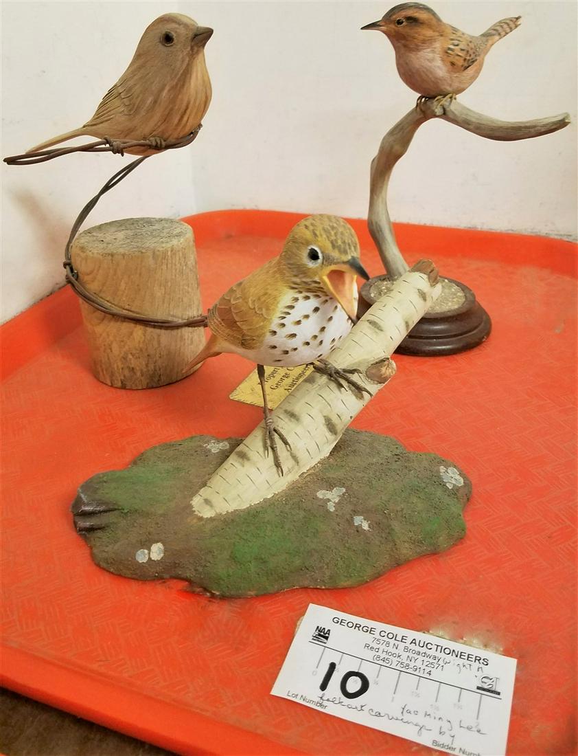 TRAY 3 BIRD CARVINGS BY YAO MING LEE OF ROSENDALE (1 of 2)