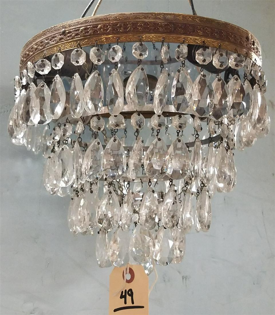 CRYSTAL DROP CEILING FIXTURE. 10"H X 10" DIAMETER. (1 of 4)