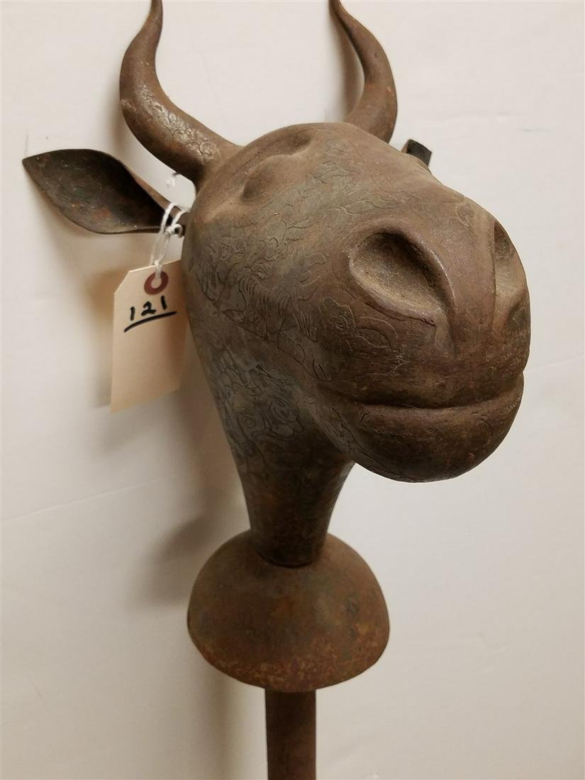 INDO METAL COW HEAD STAFF 44" (1 of 19)