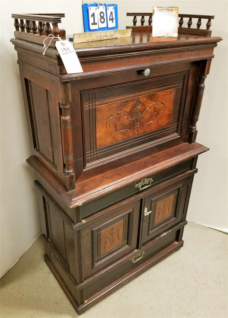 EASTLAKE WALNUT FALL FRONT DESK 4'H X29.5"W X15.25"D (1 of 5)