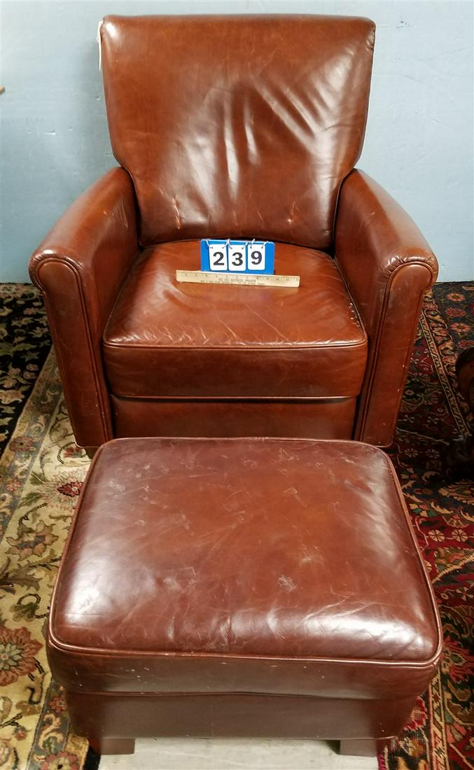 LEATHER RECLINER CHAIR + LIFT SEAT OTTOMAN: LEATHER RECLINER CHAIR + LIFT SEAT OTTOMAN