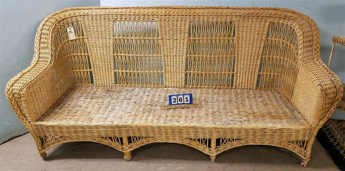 CANE SOFA 6'9" (1 of 3)