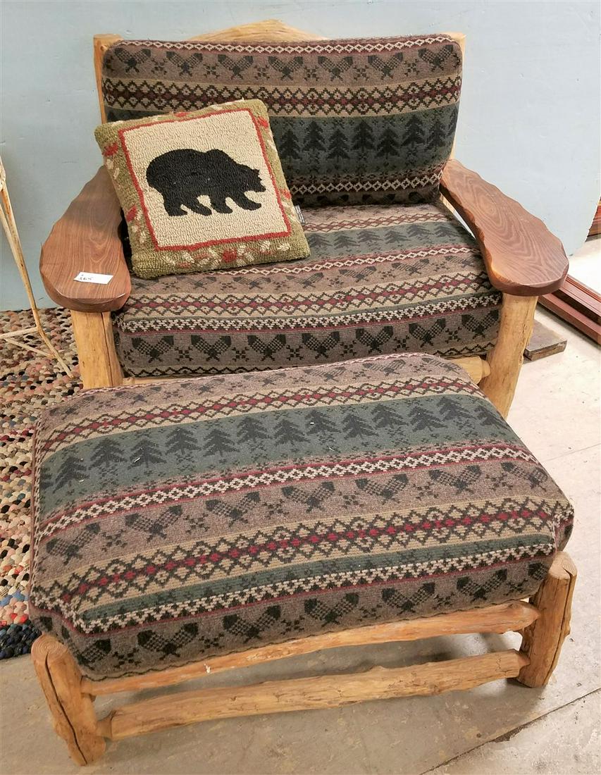 ADIRONDACK SETTEE 35.5"H X4'10 W W/OTTOMAN (1 of 4)