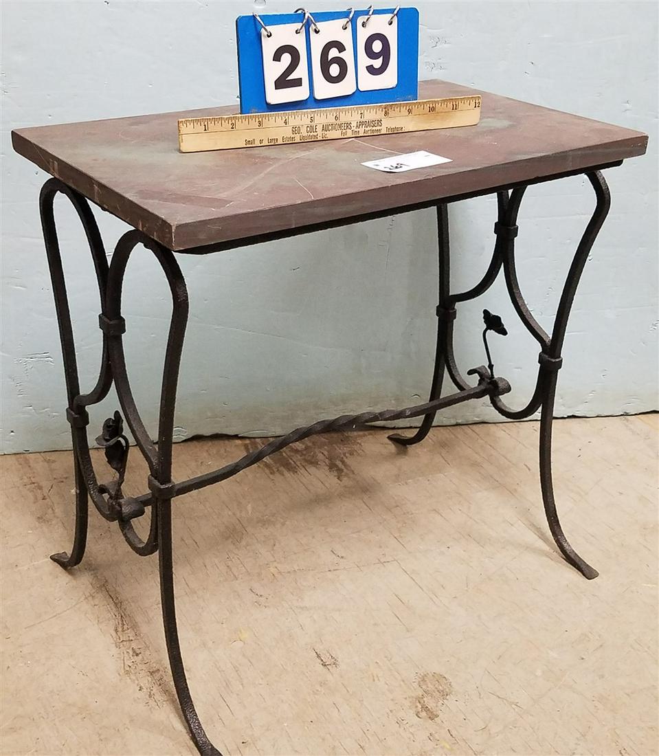 WROUGHT SLATE TOP STAND 20"H X 20"W X 12"D (1 of 2)