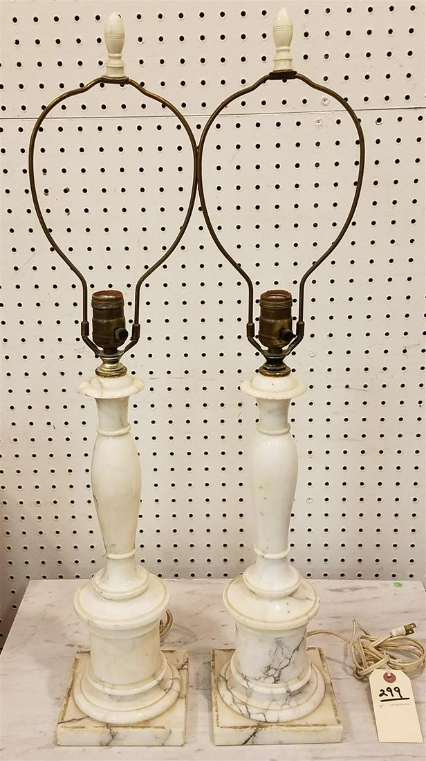 PR MARBLE COLUMN LAMPS 29" (1 of 3)