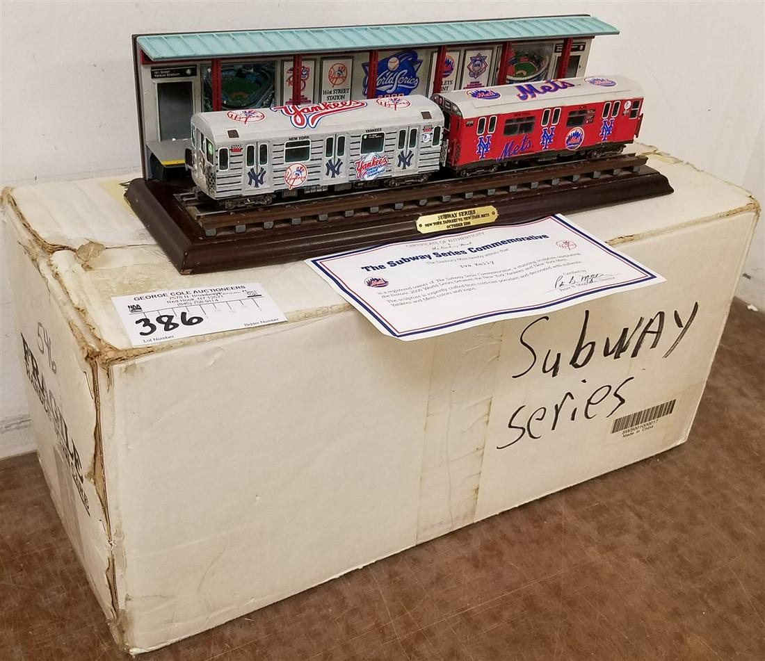 BX'D DANBURY MINT SUBWAY SERIES COMMEMORATIVE SUBWAY CAR SCULPTURE W/ BOX: BX'D DANBURY MINT SUBWAY SERIES COMMEMORATIVE SUBWAY CAR SCULPTURE W/ BOX