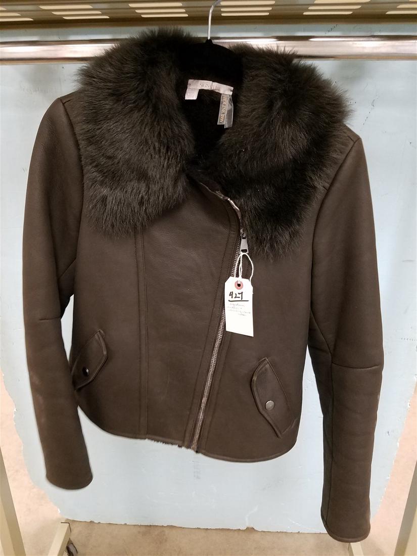 SIGNATURE LEATHER JACKET W/ SHEARLING LAMB COLLAR (1 of 4)