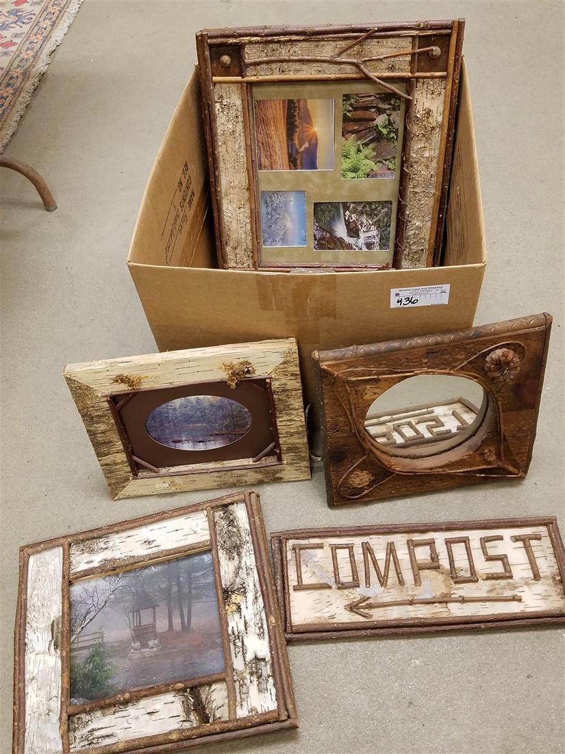 BX 6 ADIRONDACK BIRCH BARK FRAMED ITEMS (1 of 6)
