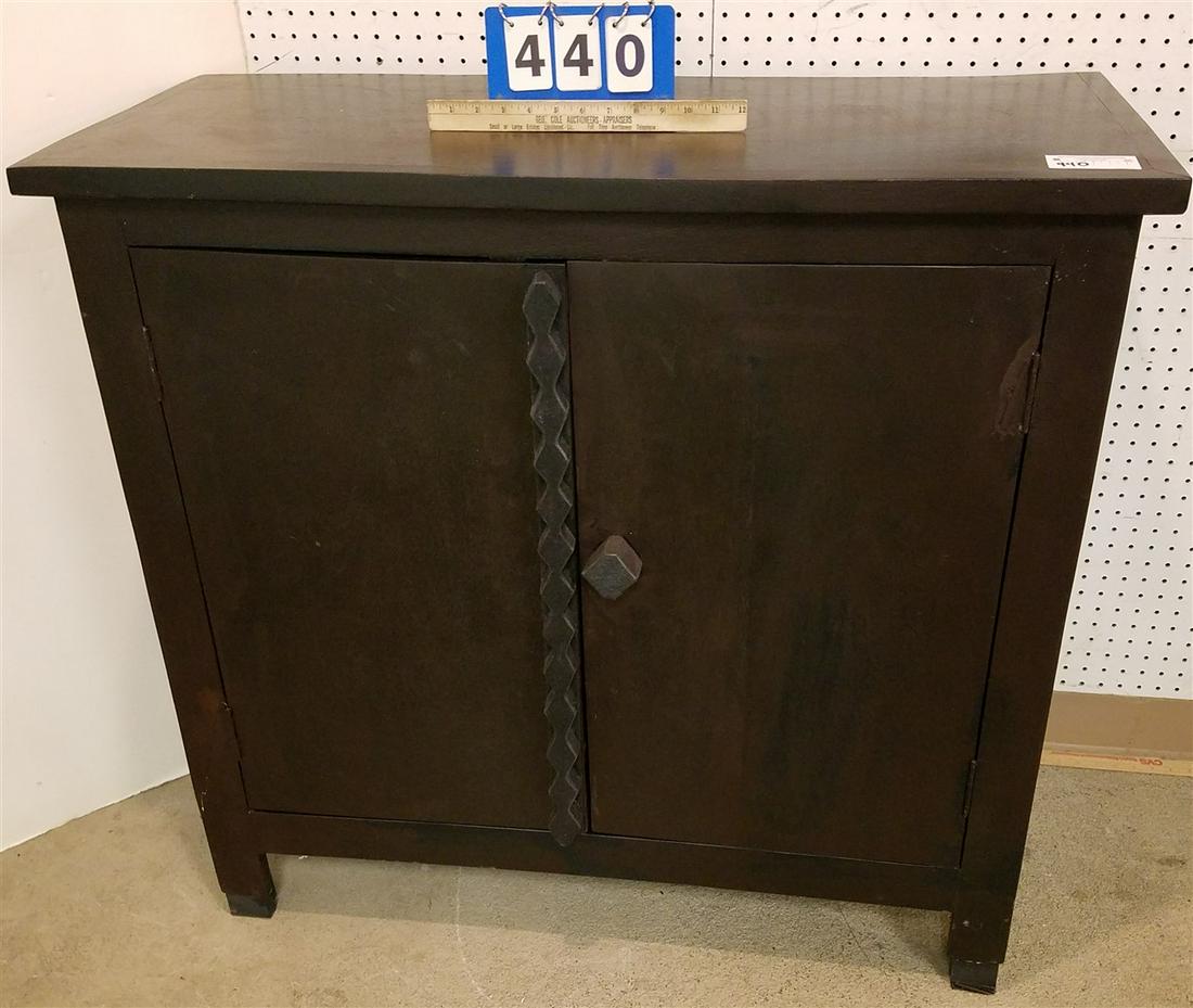 WOODEN 2 DOOR CABINETY 38"H X 40"W X 17 1/4"D: WOODEN 2 DOOR CABINETY 38"H X 40"W X 17 1/4"D