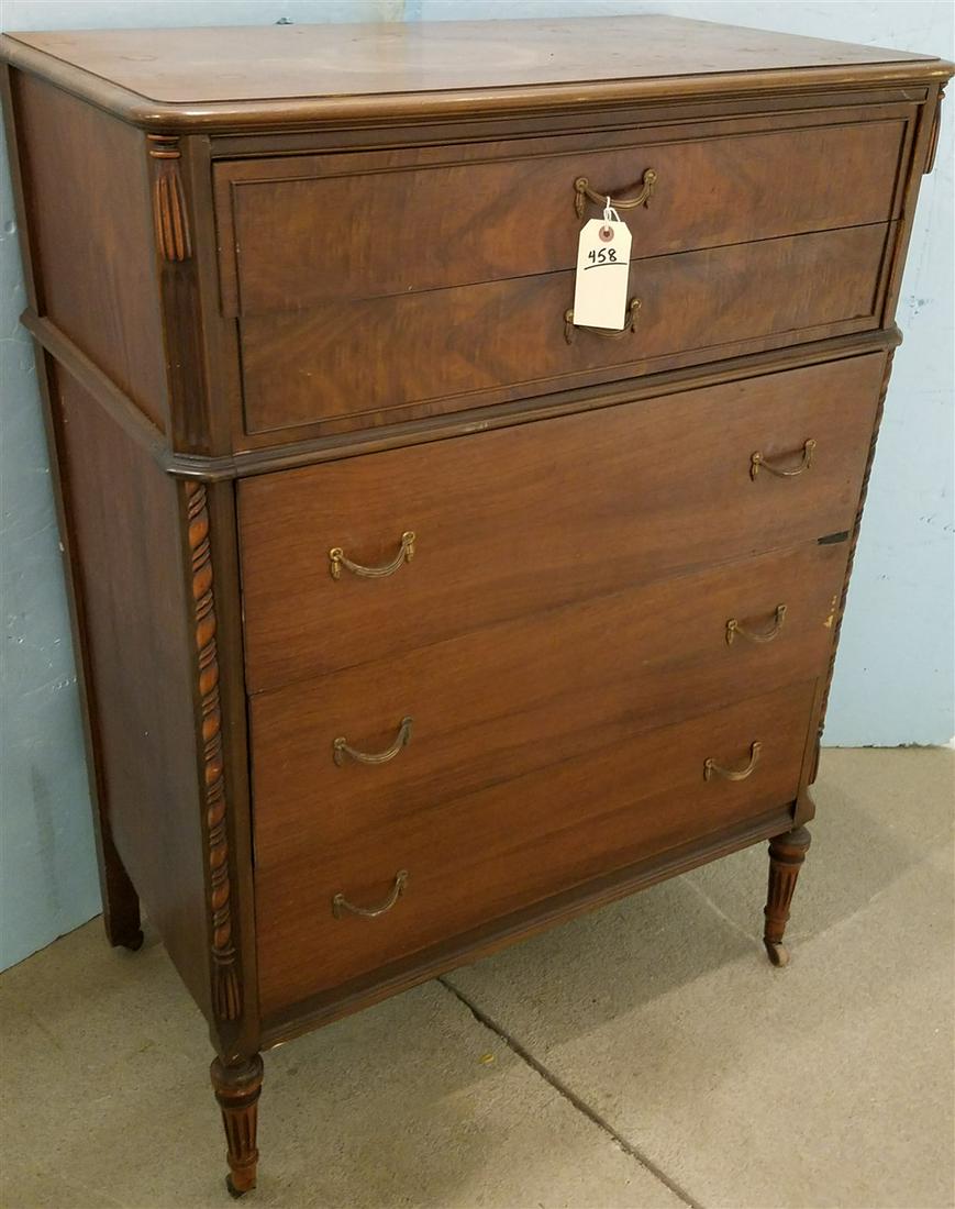 WALNUT 6 DRAWER CHEST 4'H X 34"W X 19"D (1 of 3)