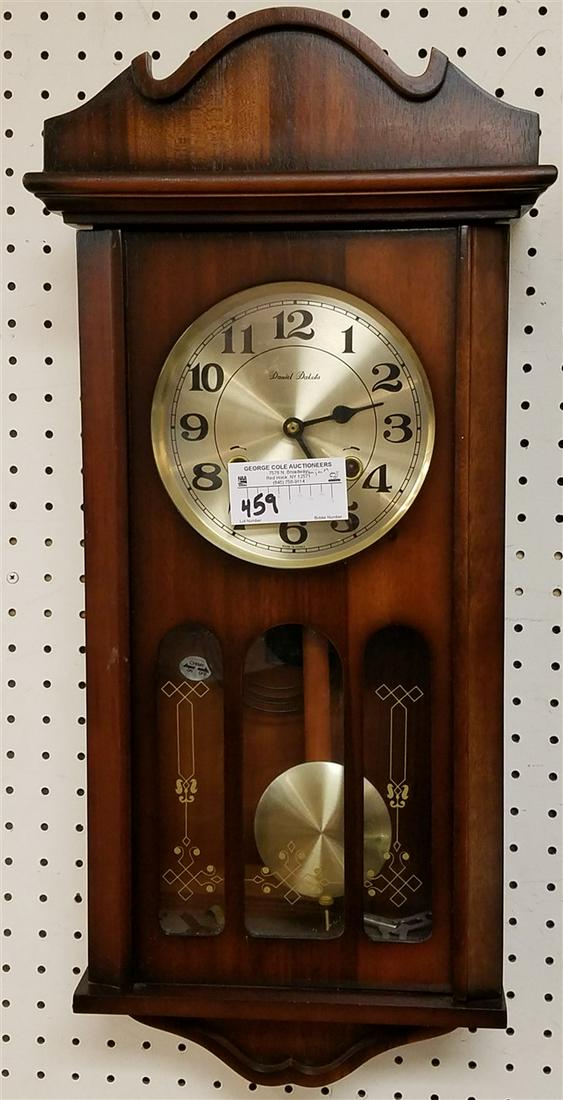 DANIEL DAKOTA 31 DAY MAHOG. CLOCK 25 1/2"H X 12"W X 5 1/2"D (1 of 3)