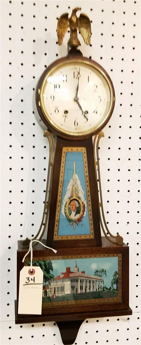 SETH THOMAS BANJO CLOCK 29"H X 9 1/2"W (1 of 6)