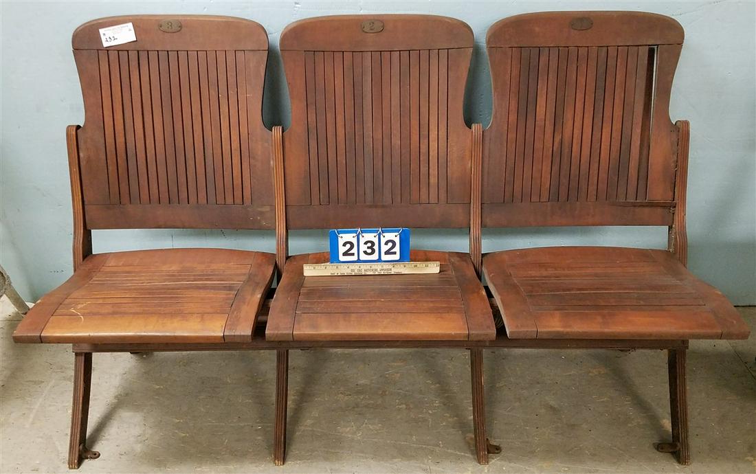 3 SEAT FOLDING CHAIR 33-1/2" X 55"W X 15"D (1 of 4)