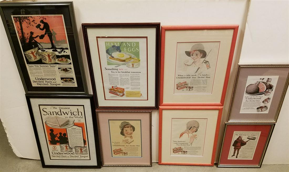 BX 8 FRAMED UNDERWOOD HAM ADVERTISING (1 of 11)