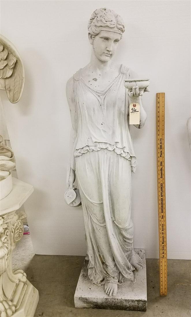 FIBERGLASS CLASSICAL STATUE OF A WOMAN 63"H X 16 1/2"W X 18 1/2"D (1 of 2)