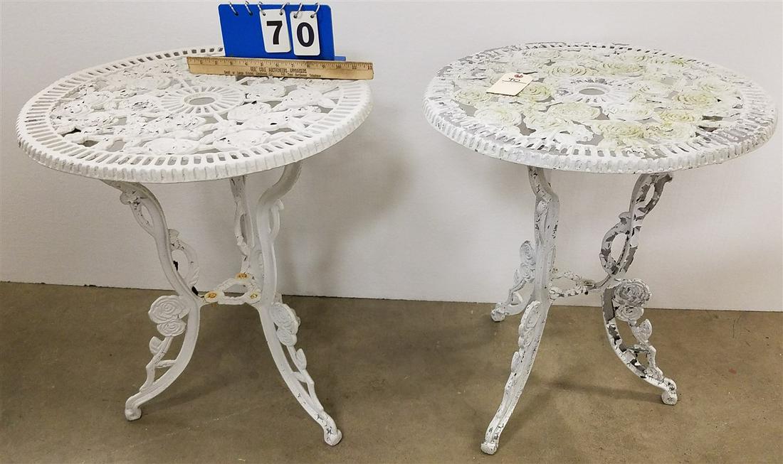 PR METAL GARDEN TABLES 2'H X 20" DIAM (1 of 2)