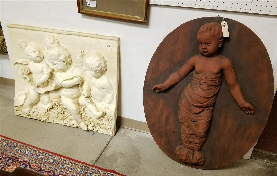 LOT 2 FIBERGLASS HIGH RELIEF PLAQUES 41" X 32" AND 32" X 38" (1 of 3)