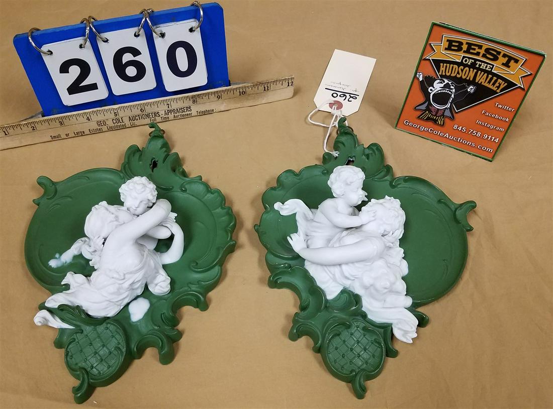 PR GERMAN BISQUE HIGH RELIEF PLAQUES 10" X 7 1/2" (1 of 6)